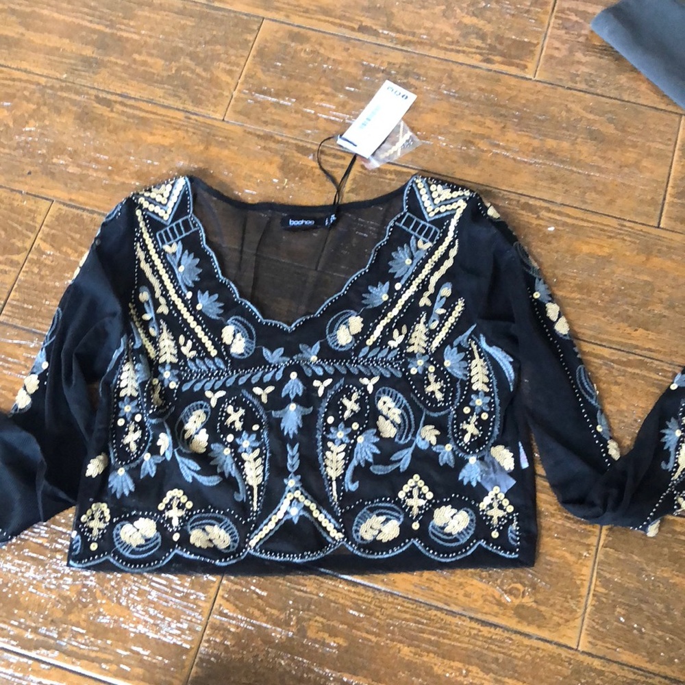 Beaded net top